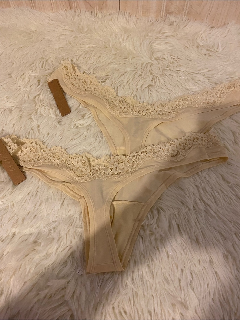 SKIMS ( set of 2) Lace-Trim Bikini Briefs - Nude